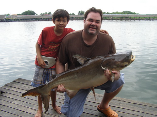 Father & Son fishing in Thailand